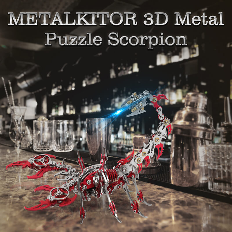 Kit de modelo colorido de rompecabezas de metal de Scorpion 3D para regalos y decoración