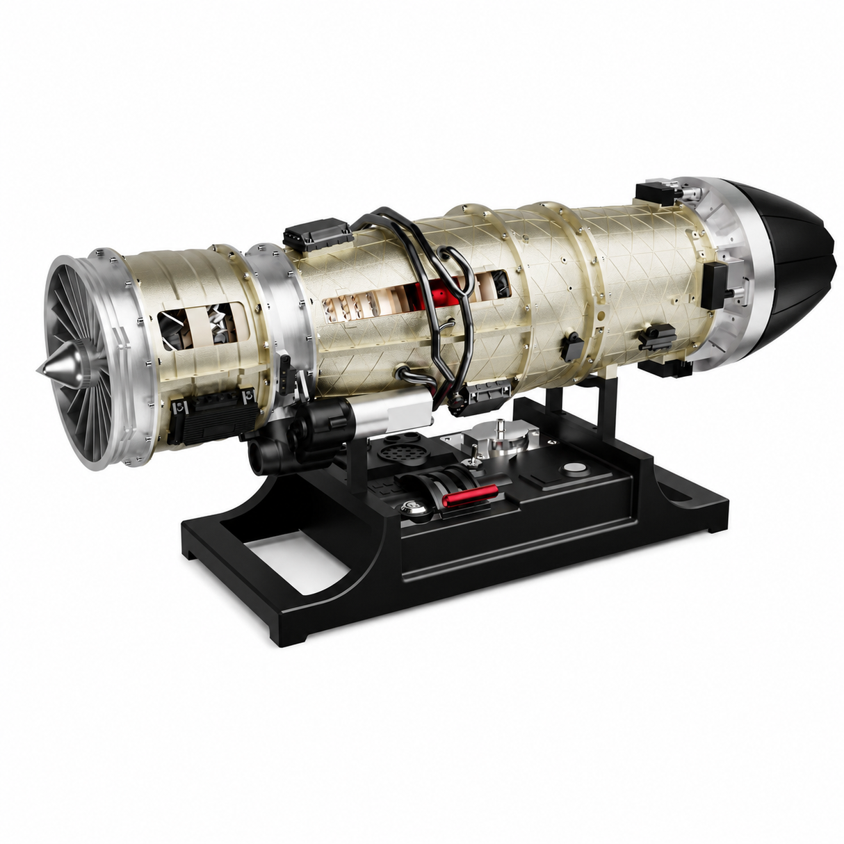 Teching 1:10 Scale Working Turbojet Engine Model Kit – Full Metal DIY Aircraft Turbine Engine for Adults