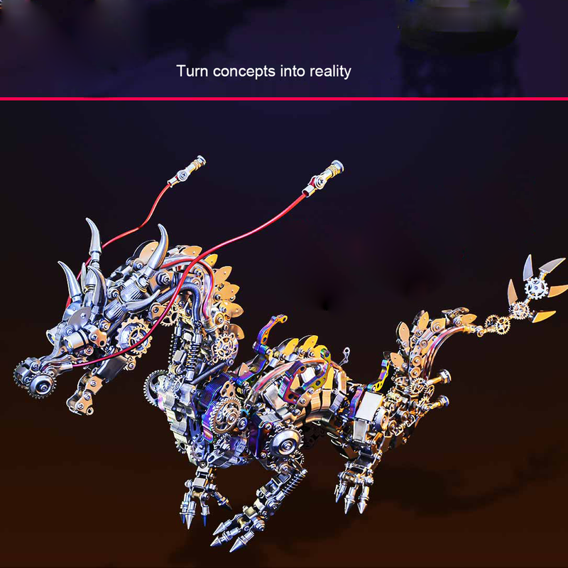 Load image into Gallery viewer, 1300PCS 3D Metal DIY Realistic Chinese Dragon Model Kit Ancient Mythical Beasts
