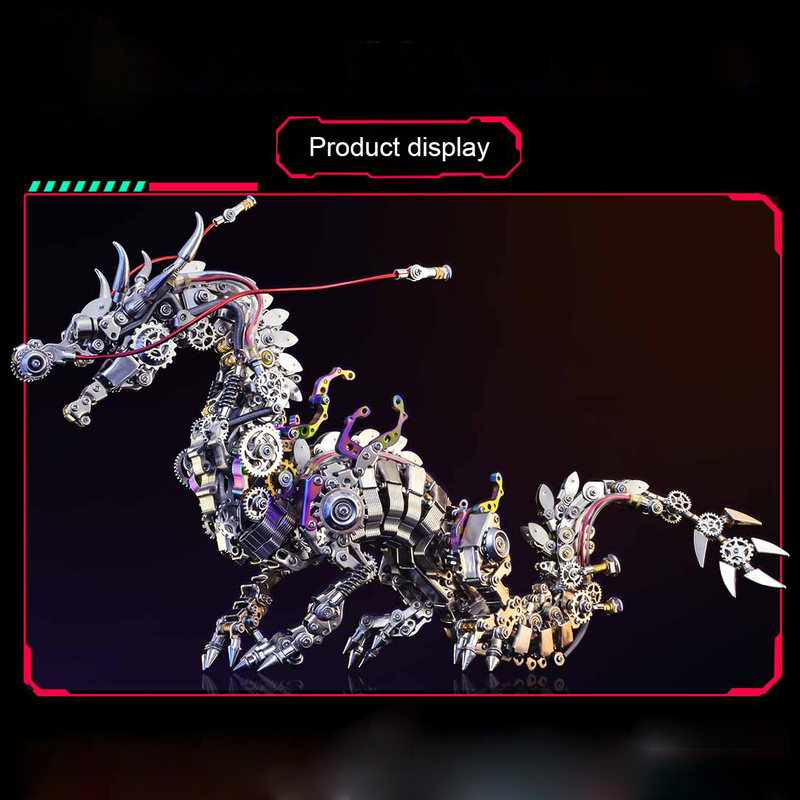 Load image into Gallery viewer, 1300PCS 3D Metal DIY Realistic Chinese Dragon Model Kit Ancient Mythical Beasts

