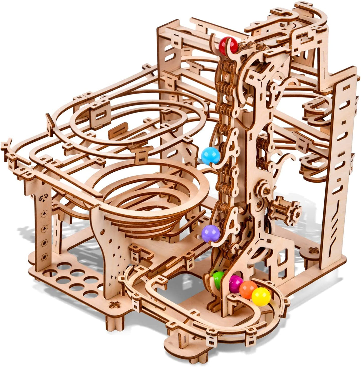 335PCS 3D Wooden Puzzle Marble Run Chain Model Kit Creative Gift