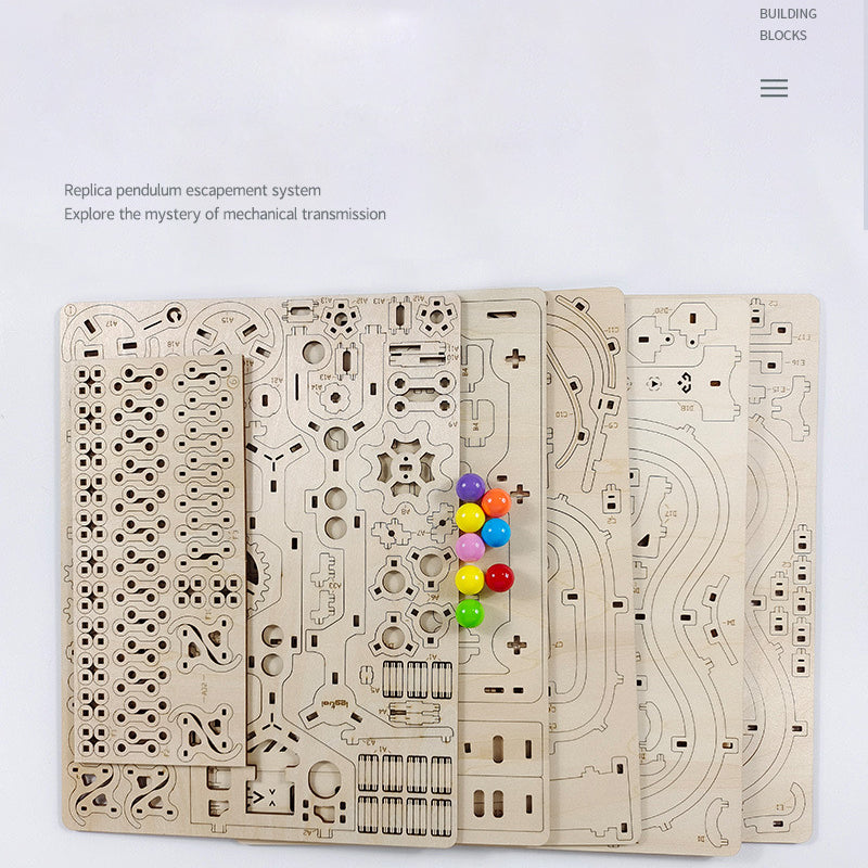 335PCS 3D Wooden Puzzle Marble Run Chain Model Kit Creative Gift