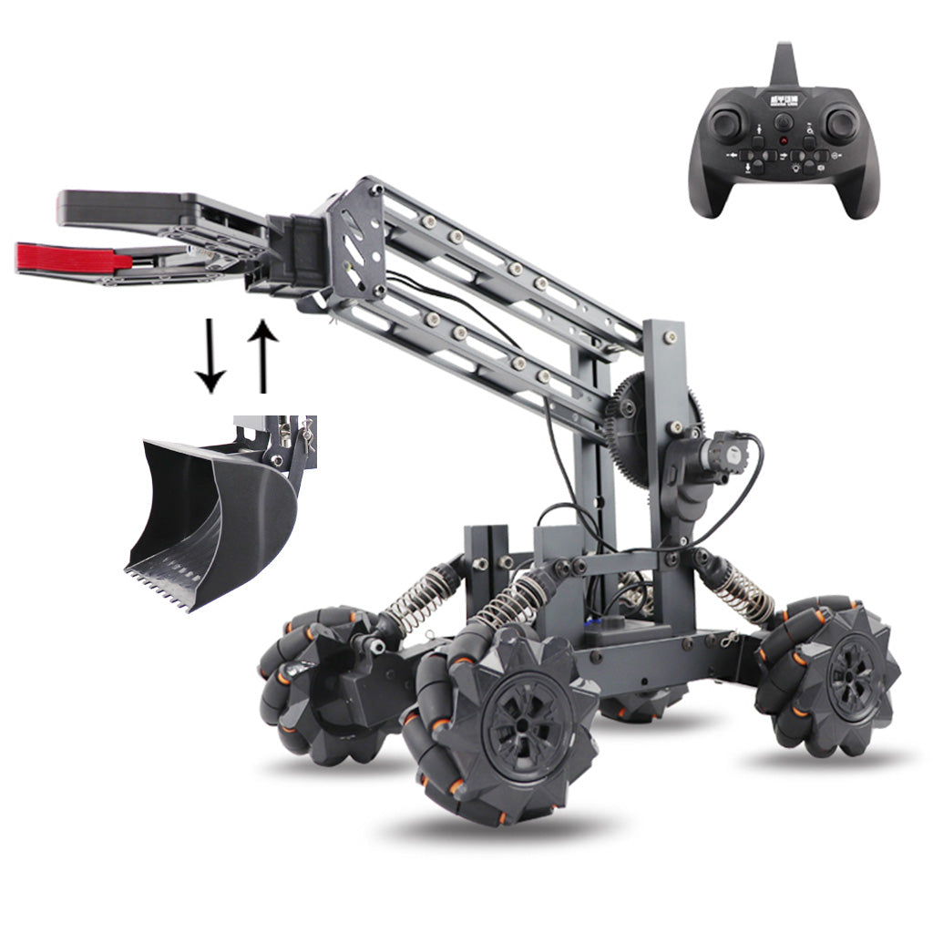 3D Alloy remote control multi-function four-wheel drive construction vehicle DIY assembly manipulator + forklift