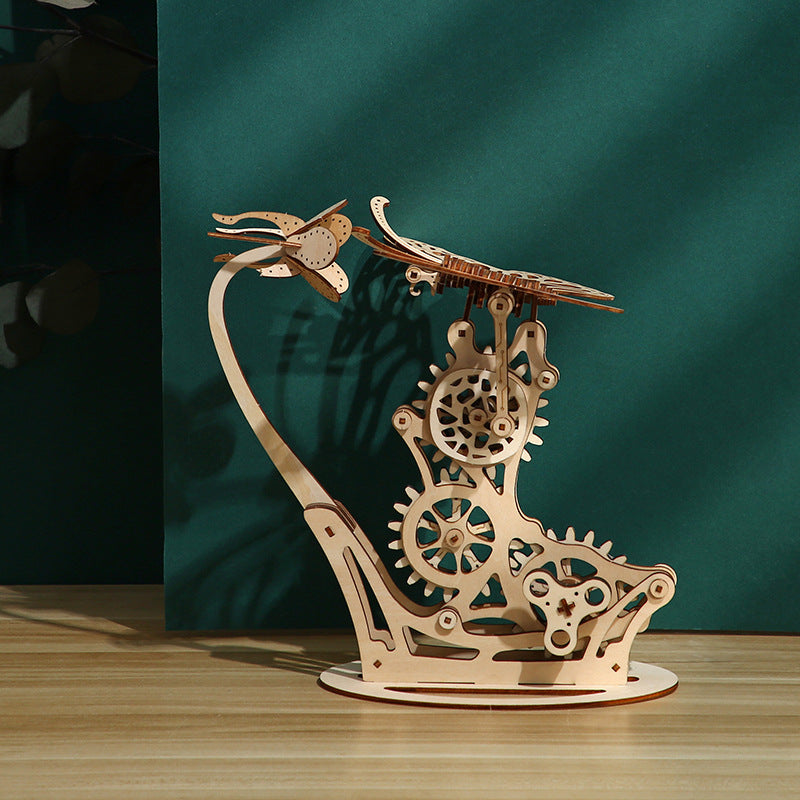 3D houten doe -het -zelf mechanisch puzzel vlindermodel kerstcadeau