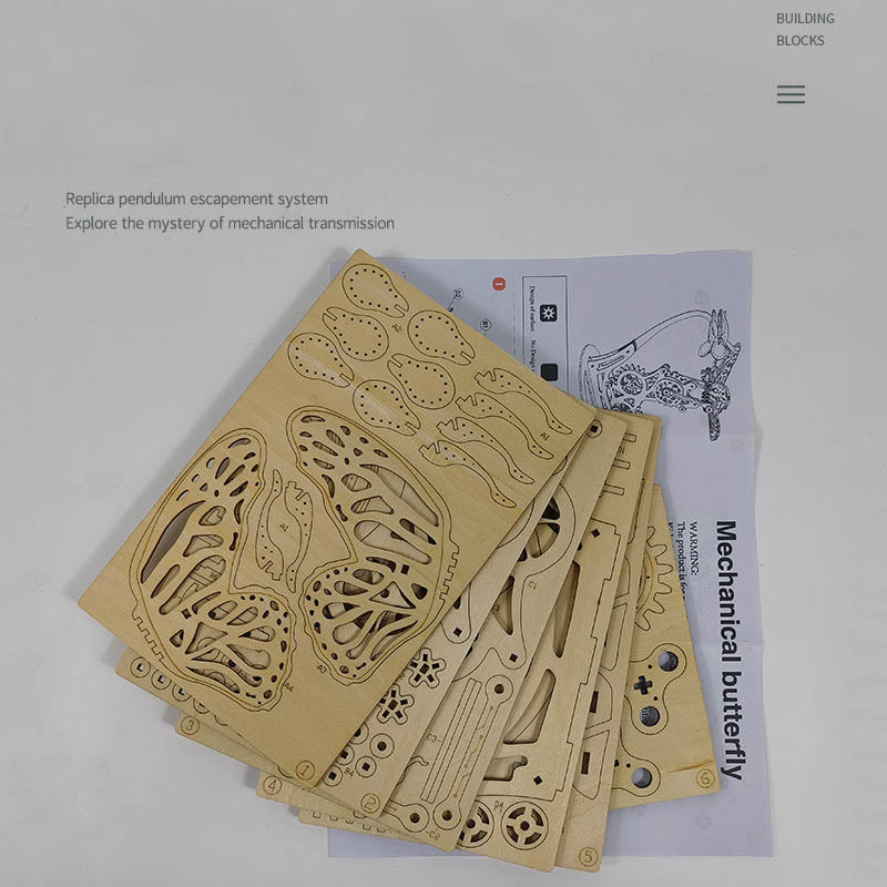 3D houten doe -het -zelf mechanisch puzzel vlindermodel kerstcadeau