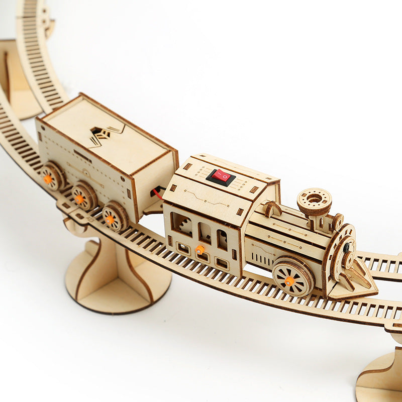 700pcs 3D DIY Dampf -Lokomotive -Modell -Kit mit Tracks