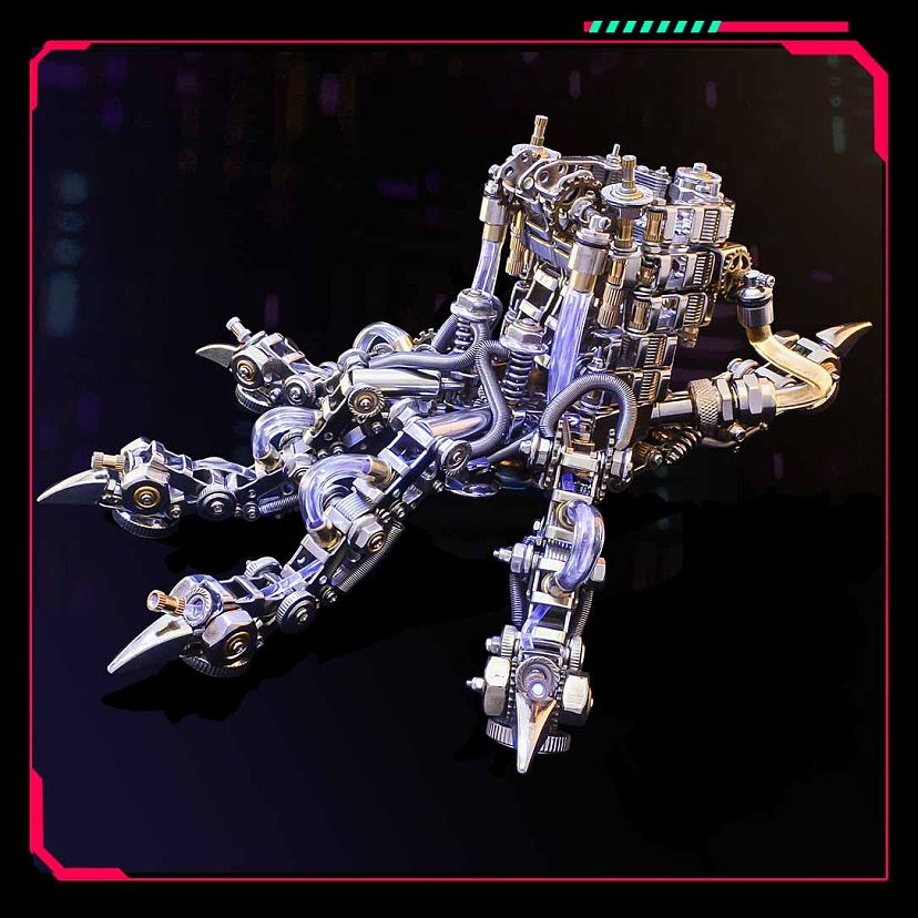 800 PCS 3D Metal Diy Dragon Claw Model Kit met kleurrijke lichten
