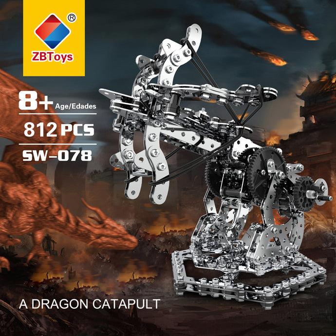 815 PCS 3D DIY Dragon Hunting Crossbow Gear Turning Model Kit