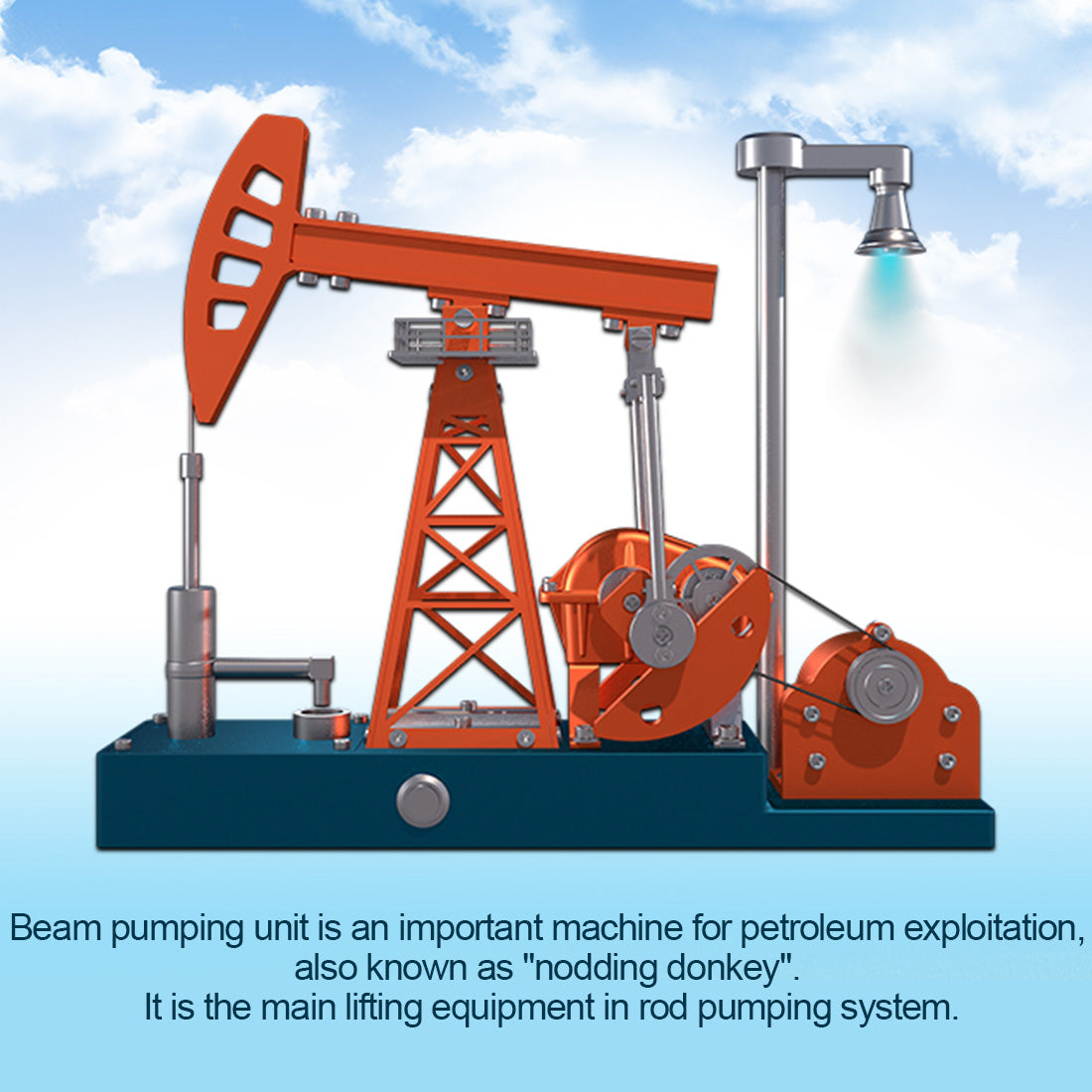 Bauen Sie einen Pumpjack, der 3D -Pumpeneinheiten Modellgebäude Kit 219pcs arbeitet