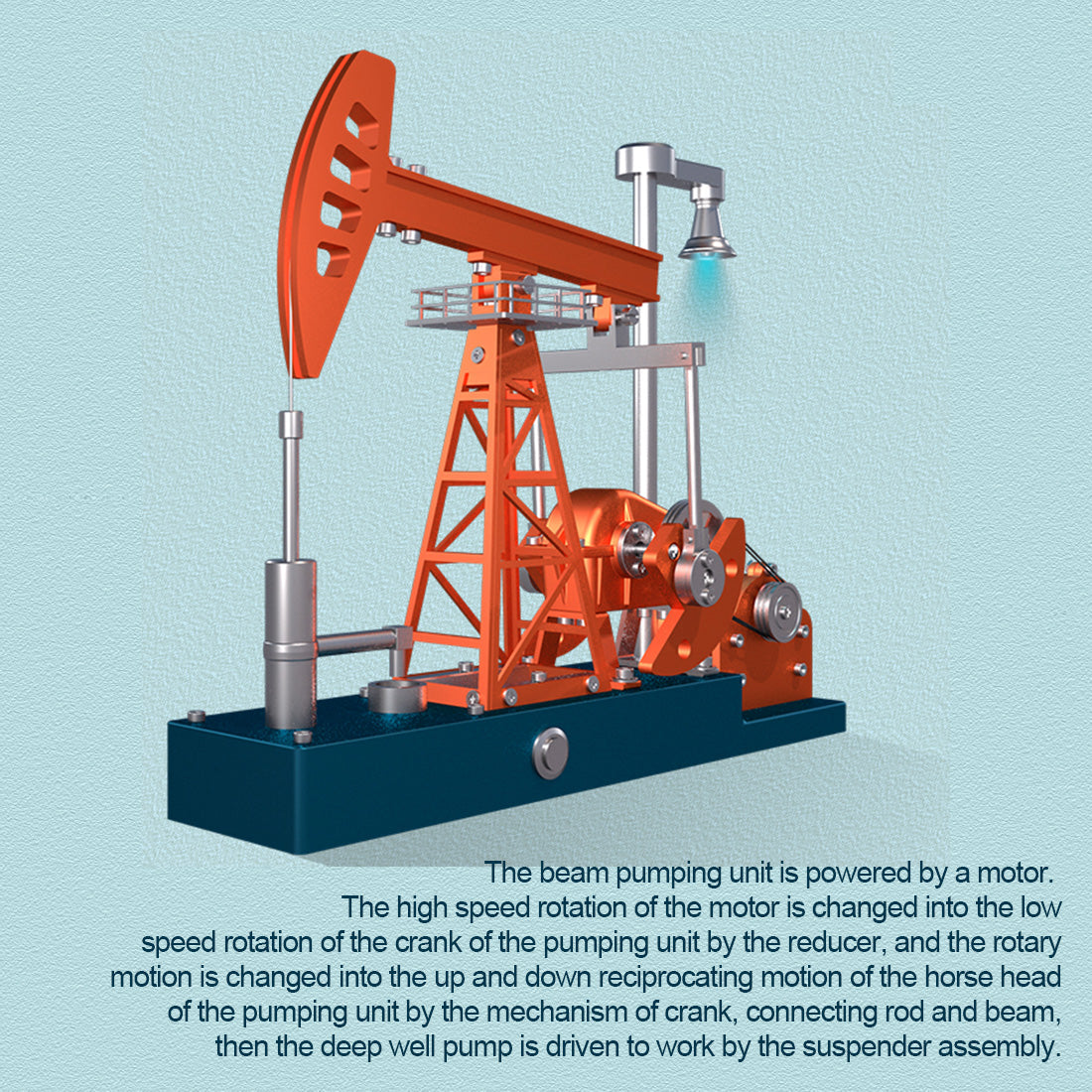 Bauen Sie einen Pumpjack, der 3D -Pumpeneinheiten Modellgebäude Kit 219pcs arbeitet