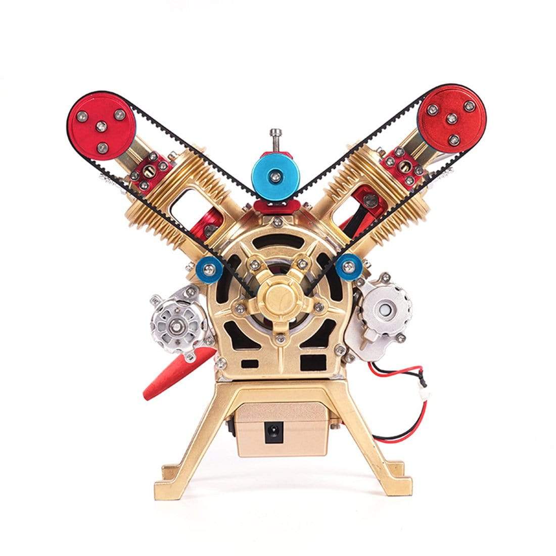 Auto Motormodell All Metal Mini Manual Assembly V2 Doppelzylinder Spielzeugsammlung Dekoration