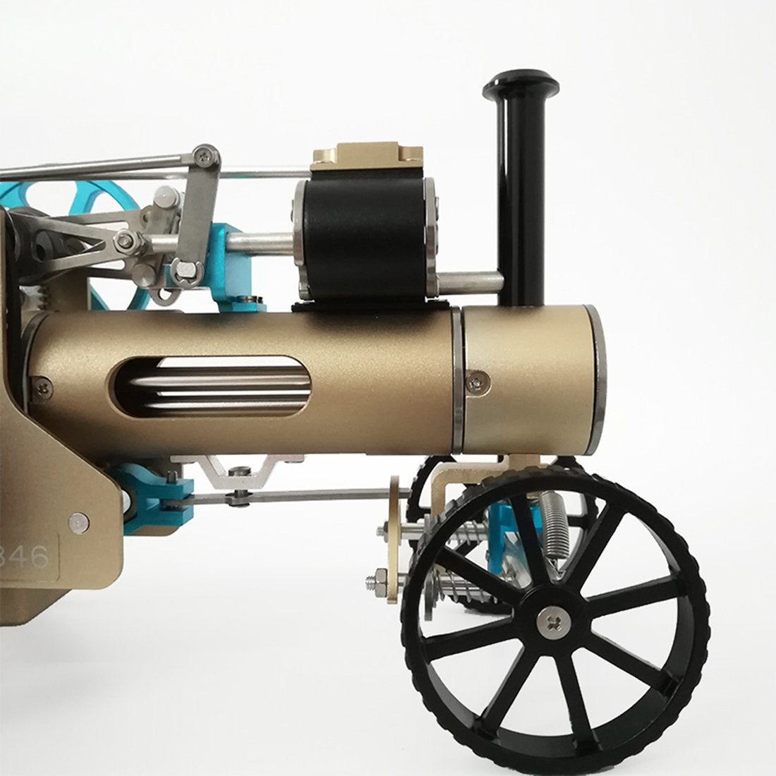 Metallbaugruppe Ein Zylinder elektrisches Dampfauto -Modellspielzeug für Erwachsene