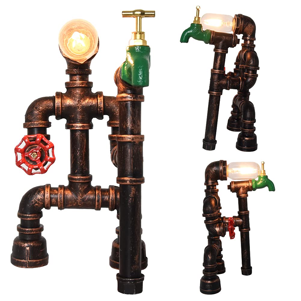 Steampunk Desktop Metal Desk Lamp Water Pipe Table Vintage Table Lamp