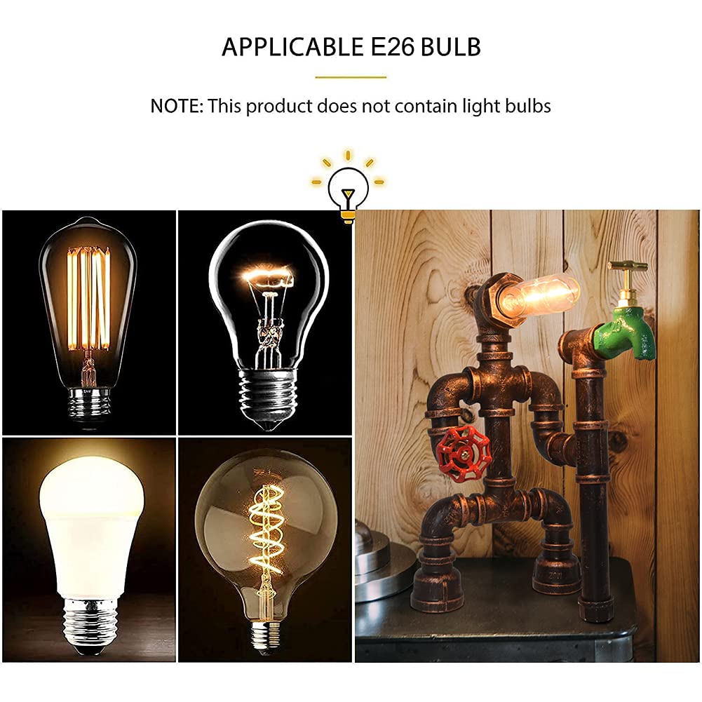 Steampunk Desktop Metal Desk Lamp Water Pipe Table Vintage Table Lamp