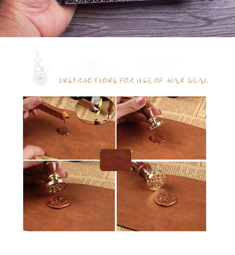 Steampunk Notebook Hardcover Notebook Feather Pen Kit and DIY Seal with Gift Box