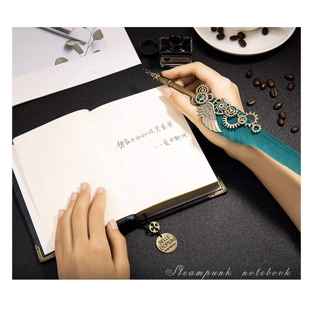 Steampunk Notebook Hardcover Notebook Feather Pen Kit and Seal with Gift Box