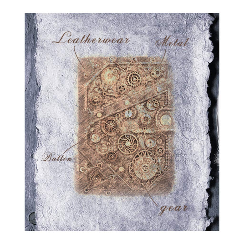 Steampunk Notebook Hardcover Notebook Feather Pen Kit and Seal with Gift Box
