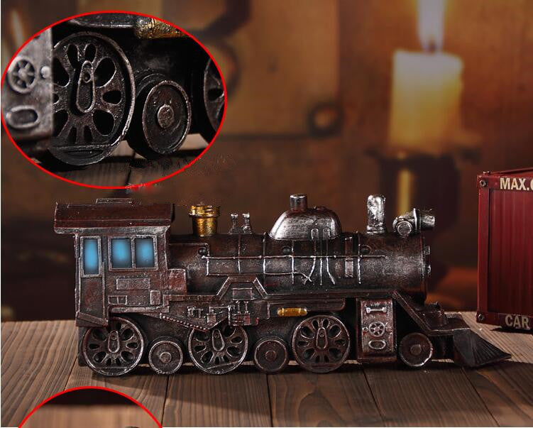 Steampunk Vintage Locomotive Model Home and Cafe Decorations