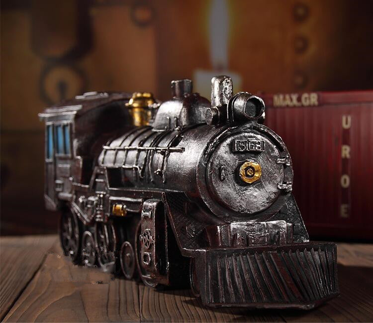 Steampunk Vintage Locomotive Model Home and Cafe Decorations