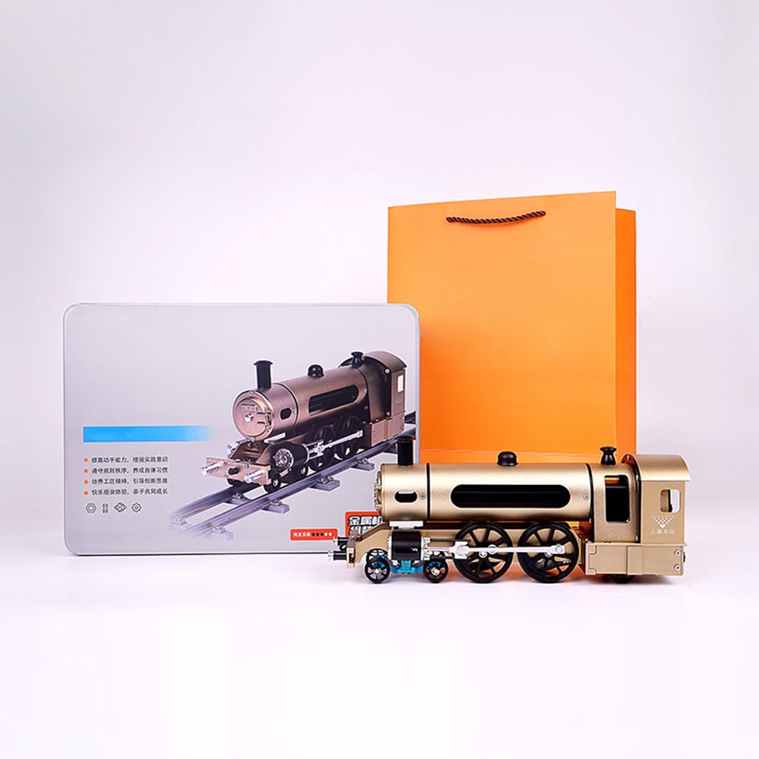 Teching Assembly Electric Dampf Lokomotive Trainer Spielzeuggeschenke für Erwachsene