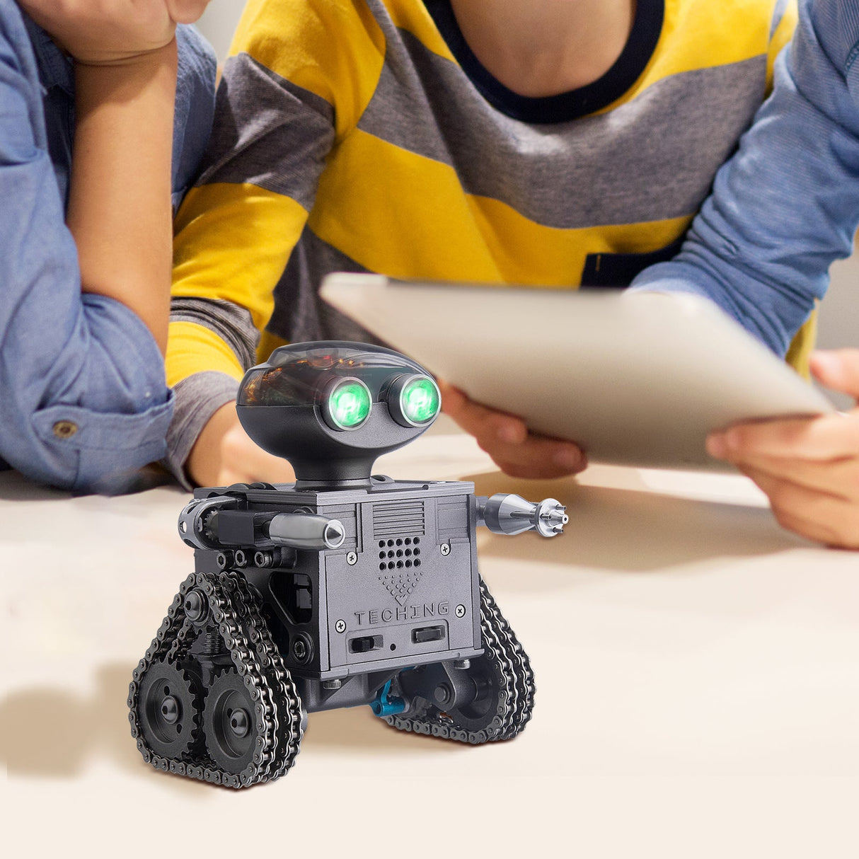 Teching DIY Mechanical Bluetooth Lautsprecher RC Tracked Roboter Metall Model Kit