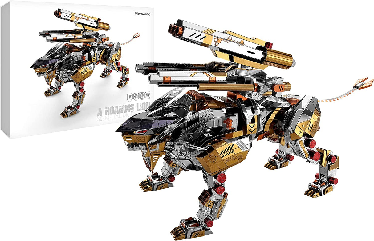 3D Metal Mechanical Roaring LionModel Kits DIY Art Craft