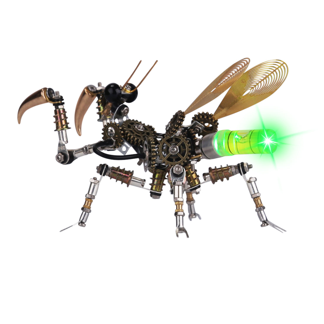 300 stks+ Steampunk Mantis Metal Diy Insect Model Kits met kleurrijk licht