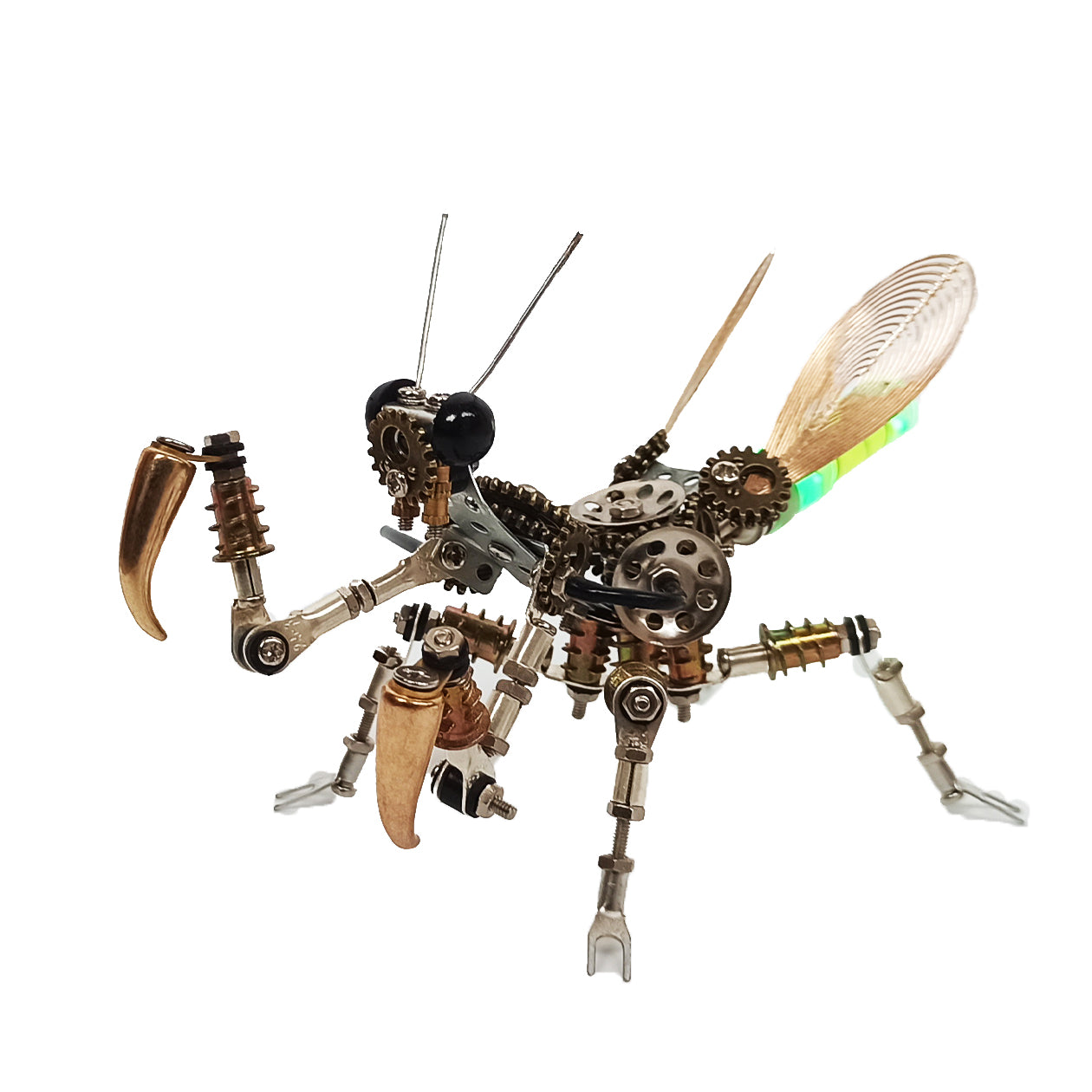 300 stks+ Steampunk Mantis Metal Diy Insect Model Kits met kleurrijk licht