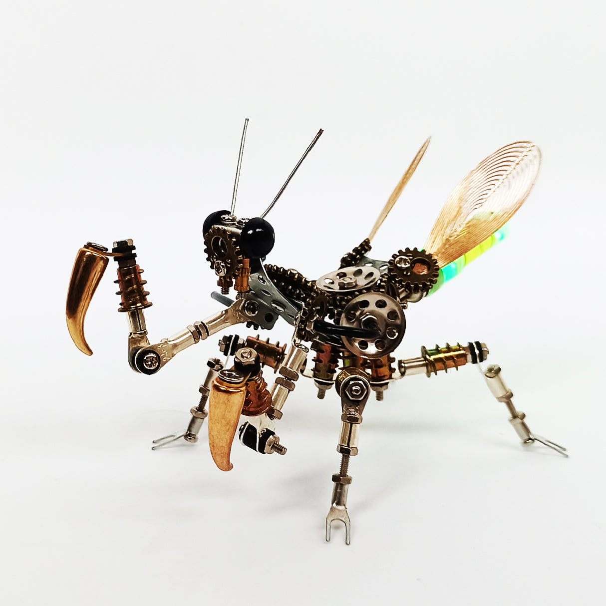 300 stks+ Steampunk Mantis Metal Diy Insect Model Kits met kleurrijk licht