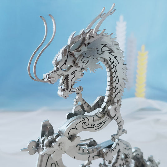 3D DIY Metal Puzzle Dragon on the Mountain Mythical Creature Model Kit