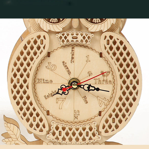 3D DIY Model Kit Owl Skeleton Mechanical Pendulum Clock