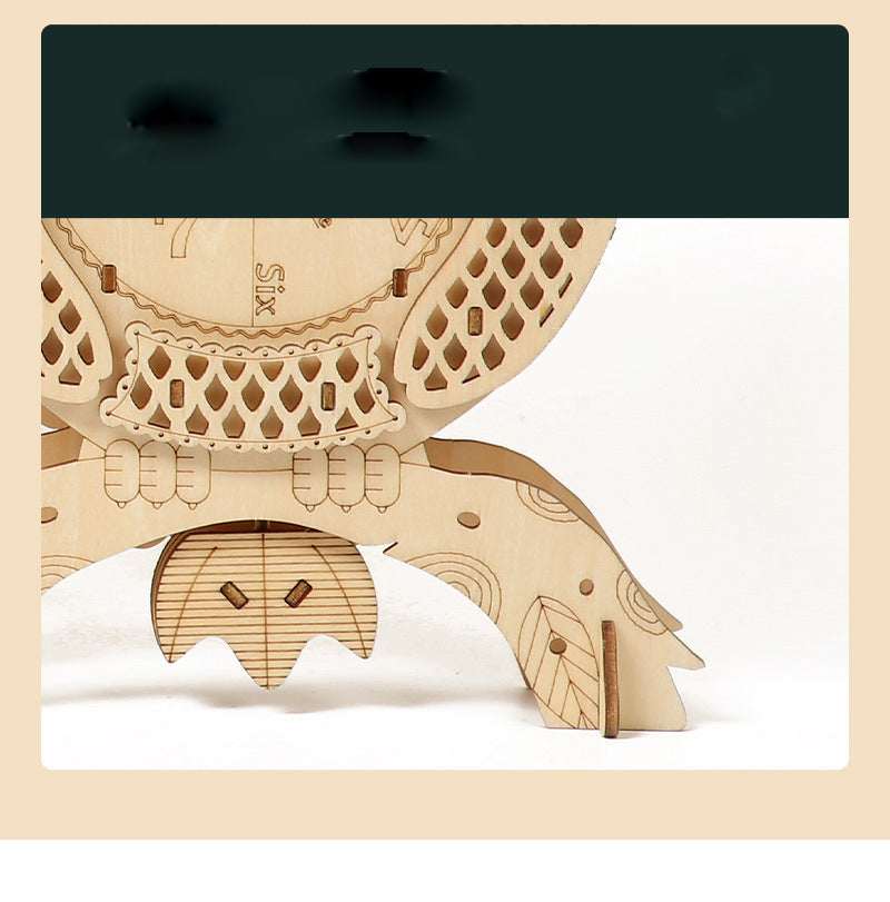 3D DIY Model Kit Owl Skeleton Mechanical Pendulum Clock