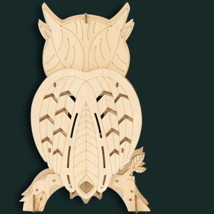 3D DIY Model Kit Owl Skeleton Mechanical Pendulum Clock