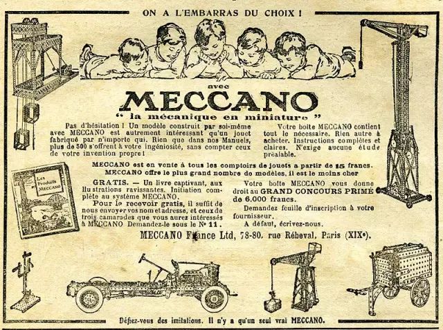 Una breve historia de los juguetes de construcción del kit de metal, de hace 100 años
