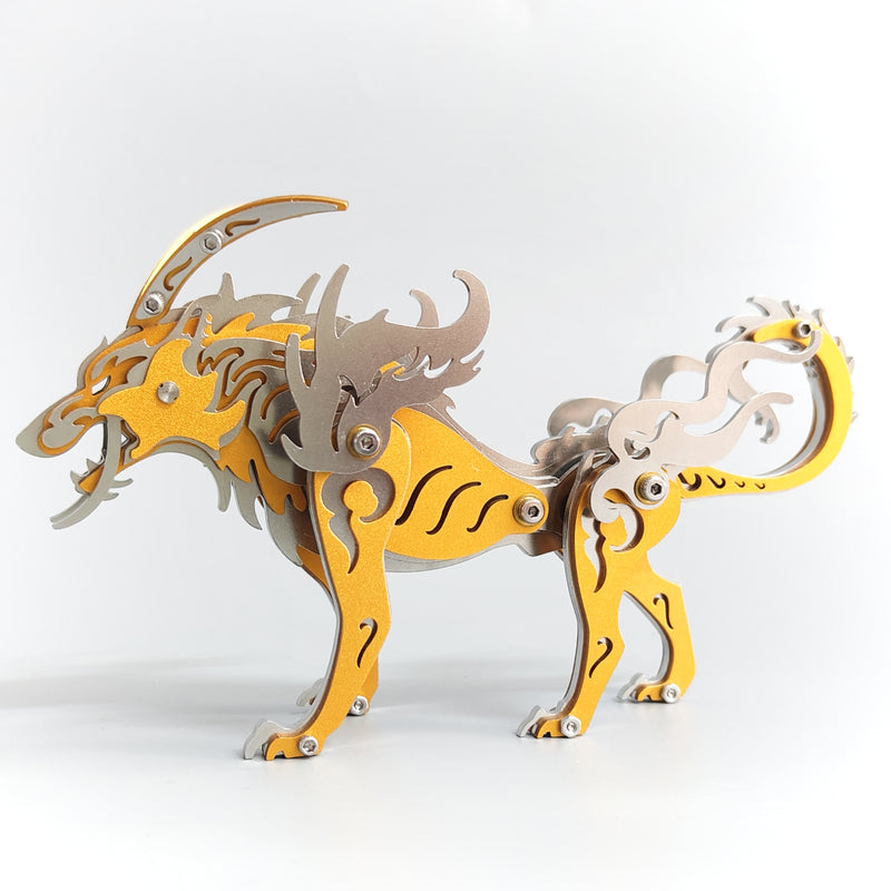Laad de afbeelding in galerijviewer, 3D Metal Puzzle Siberian Plains Wolf Model Kit
