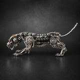 Mechanical Panther Metal Model Kit with LED Lights – Articulated Steampunk Animal Sculpture