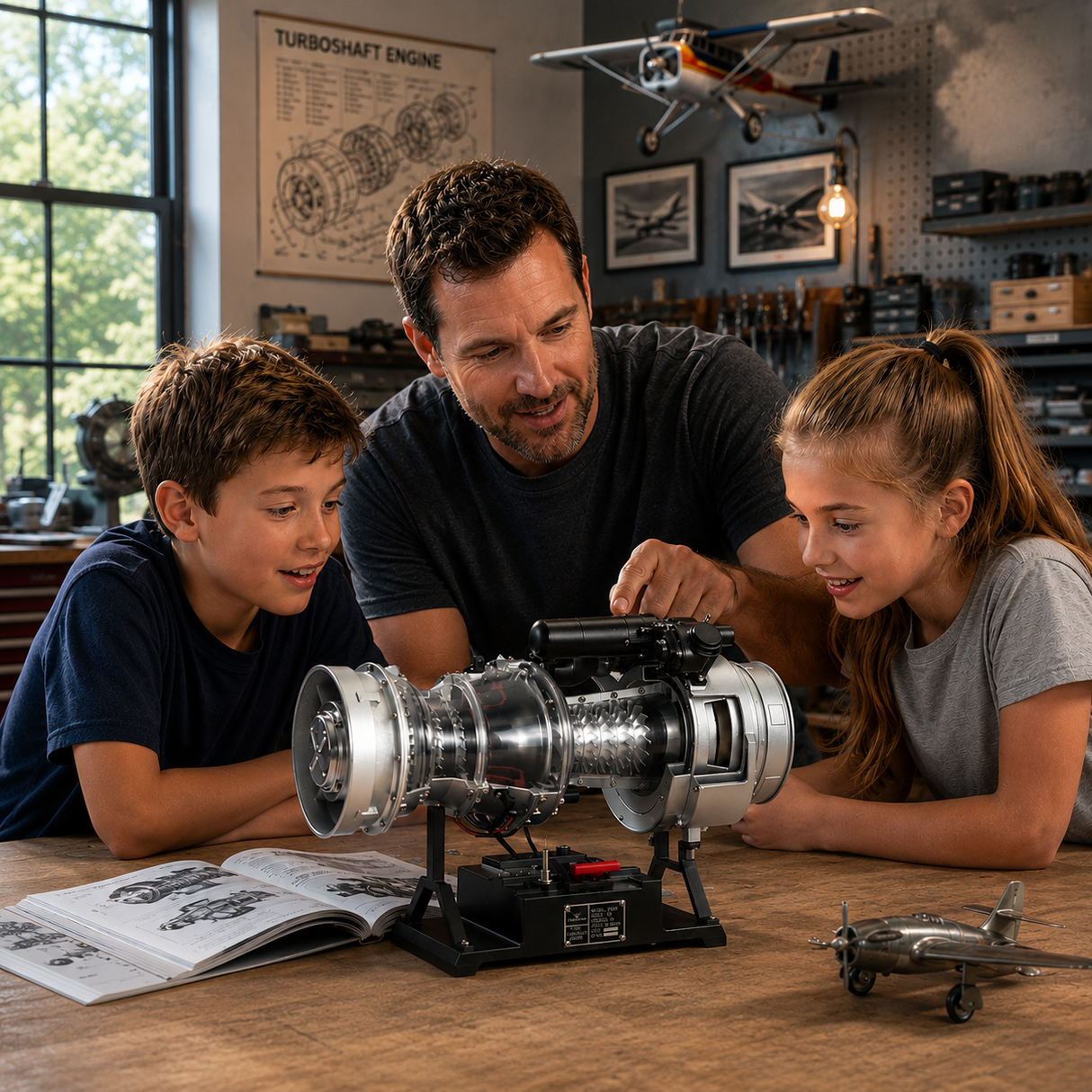 Teching T700 Turboshaft Engine Model Kit – 1:4 Scale Working Motorized Helicopter Engine Replica