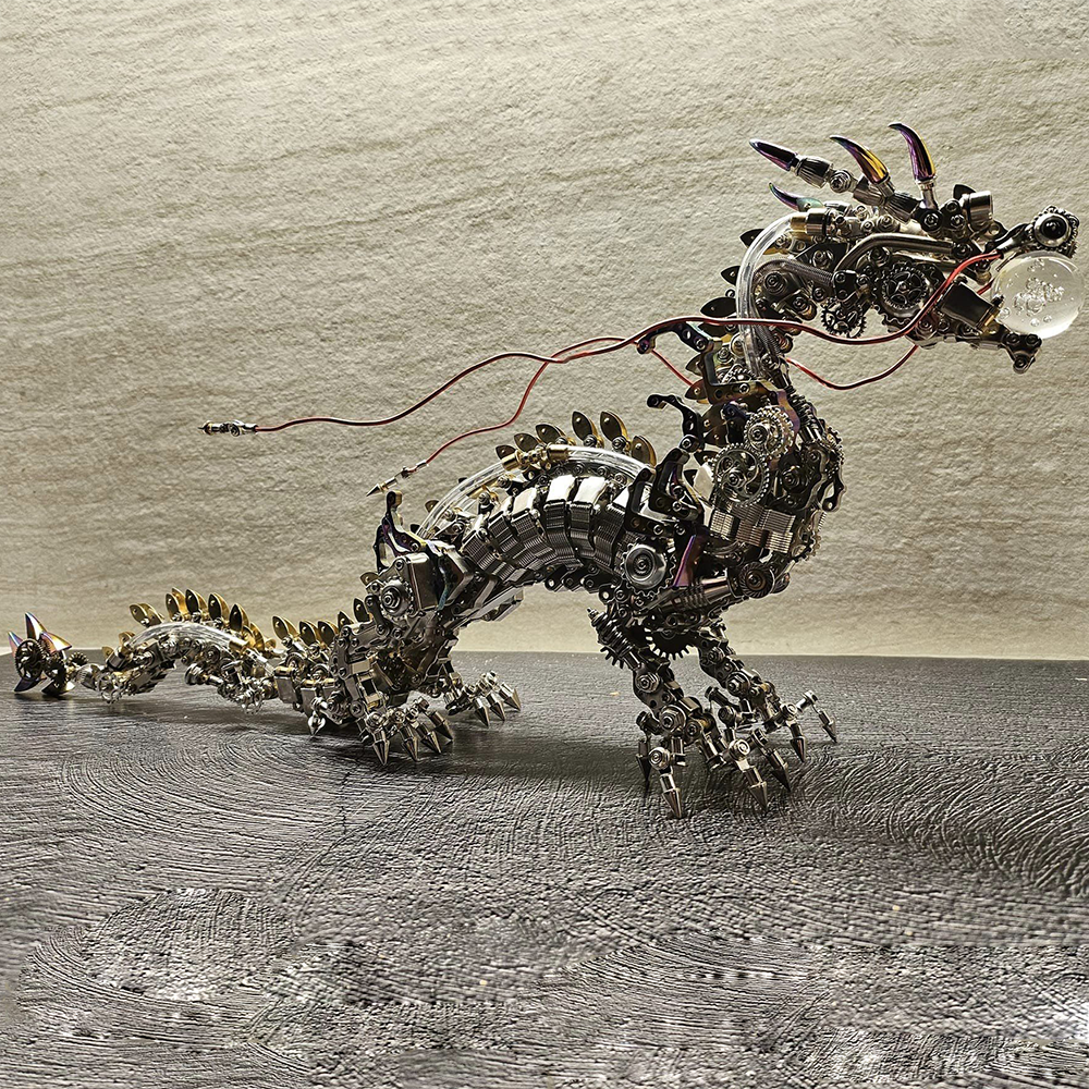 1300 pcs 3D Metal Diy realistische Chinese Dragon Model Kit Oude mythische beesten