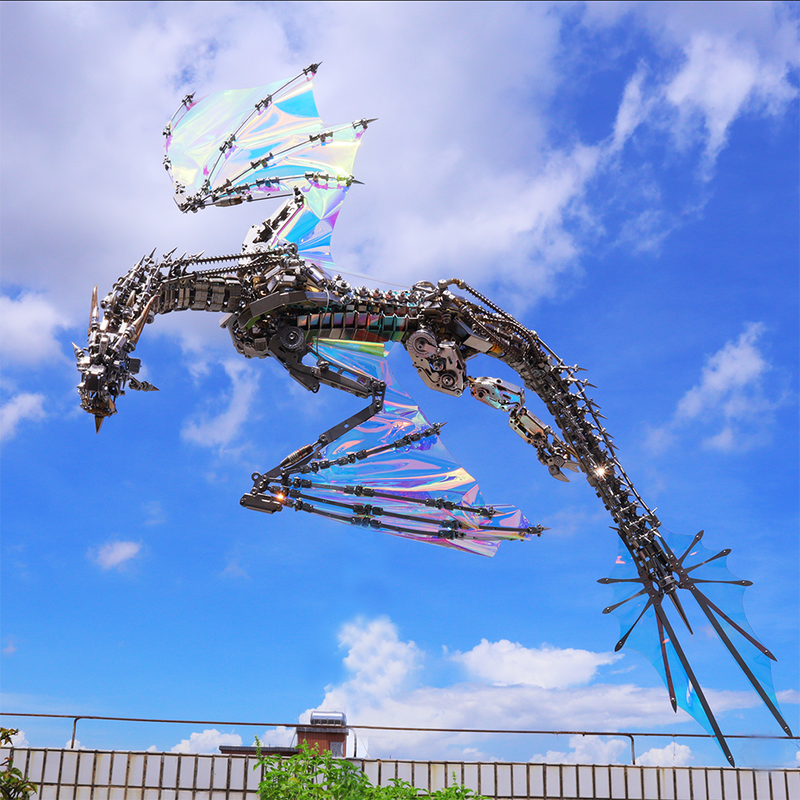 Load image into Gallery viewer, 3D large metal mechanical dragon model puzzle model mythical creature series
