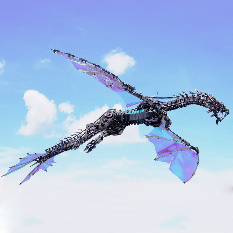 Load image into Gallery viewer, 3D large metal mechanical dragon model puzzle model mythical creature series
