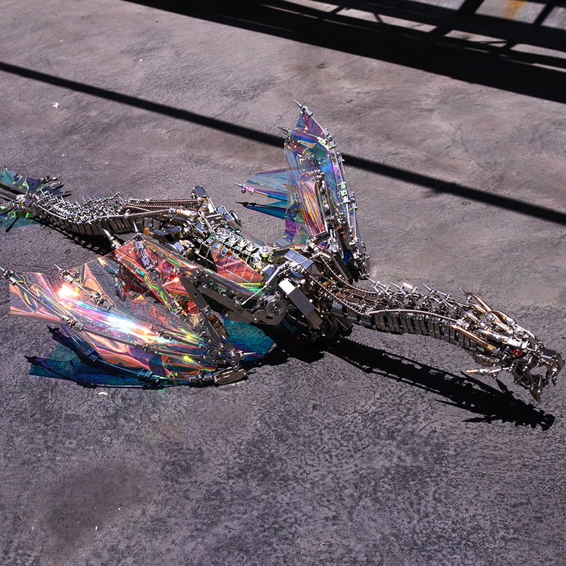 Load image into Gallery viewer, 3D large metal mechanical dragon model puzzle model mythical creature series
