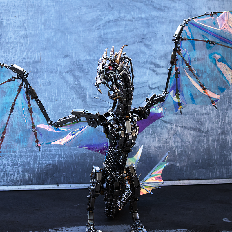 Load image into Gallery viewer, 3D large metal mechanical dragon model puzzle model mythical creature series
