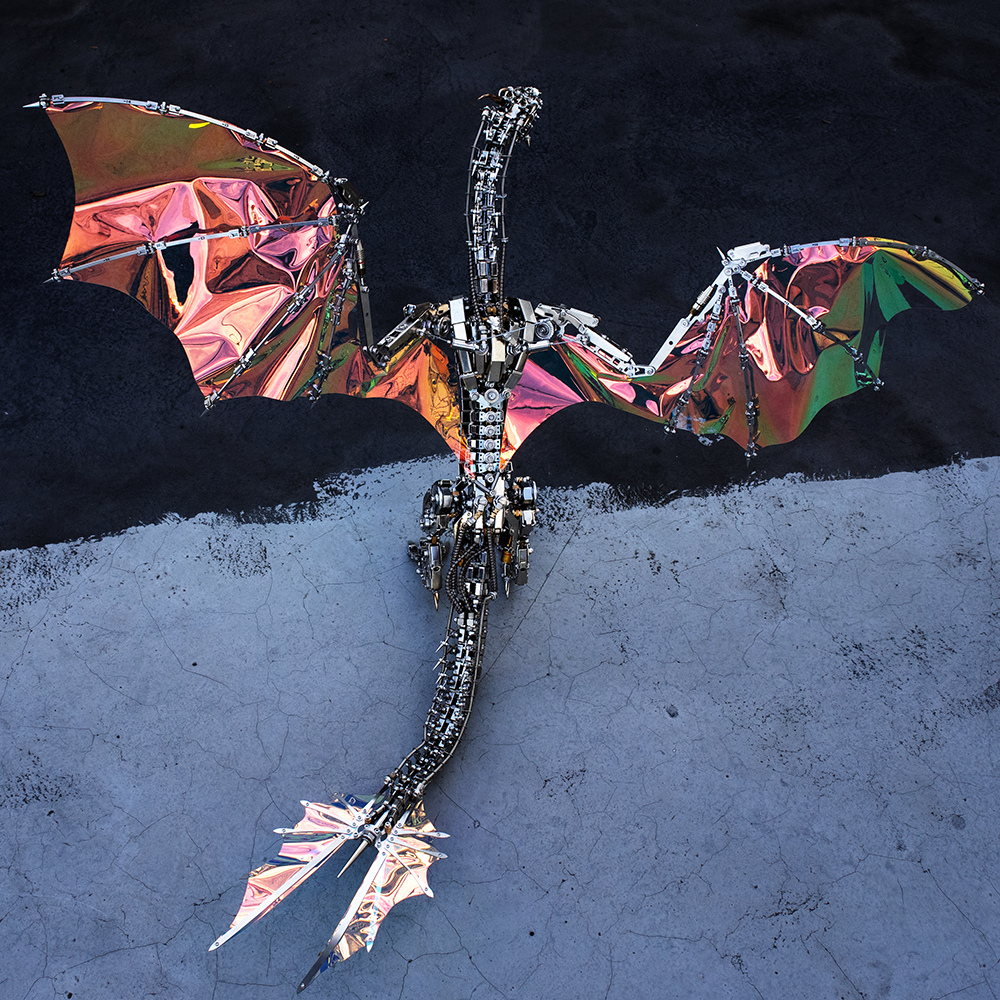 3D large metal mechanical dragon model puzzle model mythical creature series