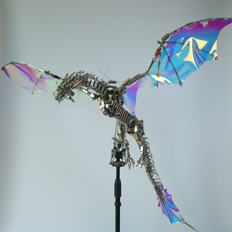 Load image into Gallery viewer, 3D large metal mechanical dragon model puzzle model mythical creature series
