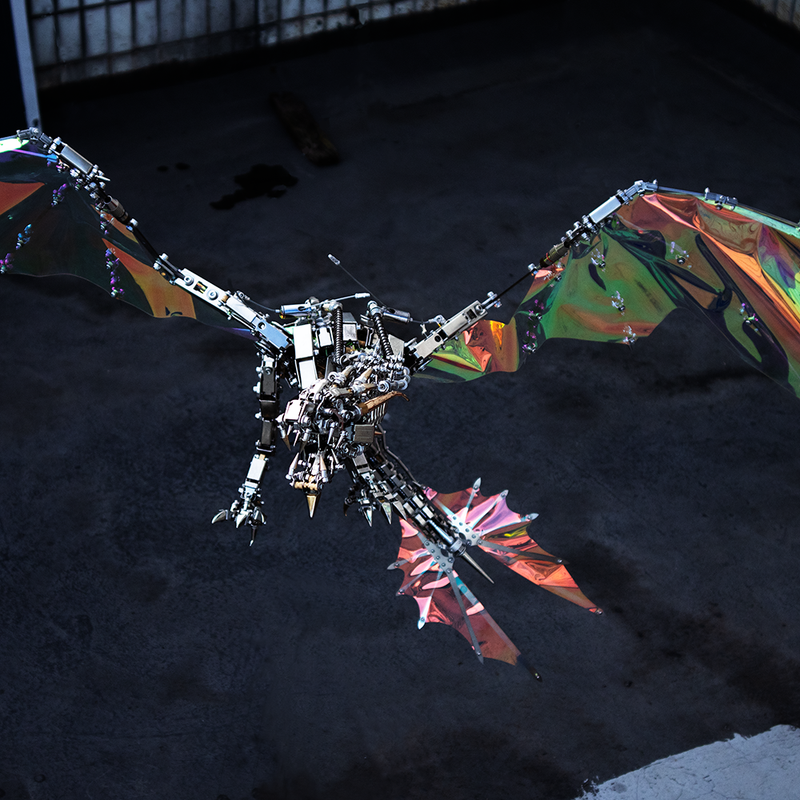 Load image into Gallery viewer, 3D large metal mechanical dragon model puzzle model mythical creature series
