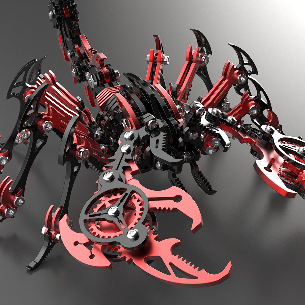 3D Mechanical Scorpion Metal Puzzle Red Black Model Kit