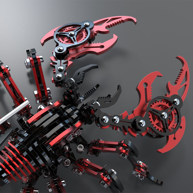 Load image into Gallery viewer, 3D Mechanical Scorpion Metal Puzzle Red Black Model Kit
