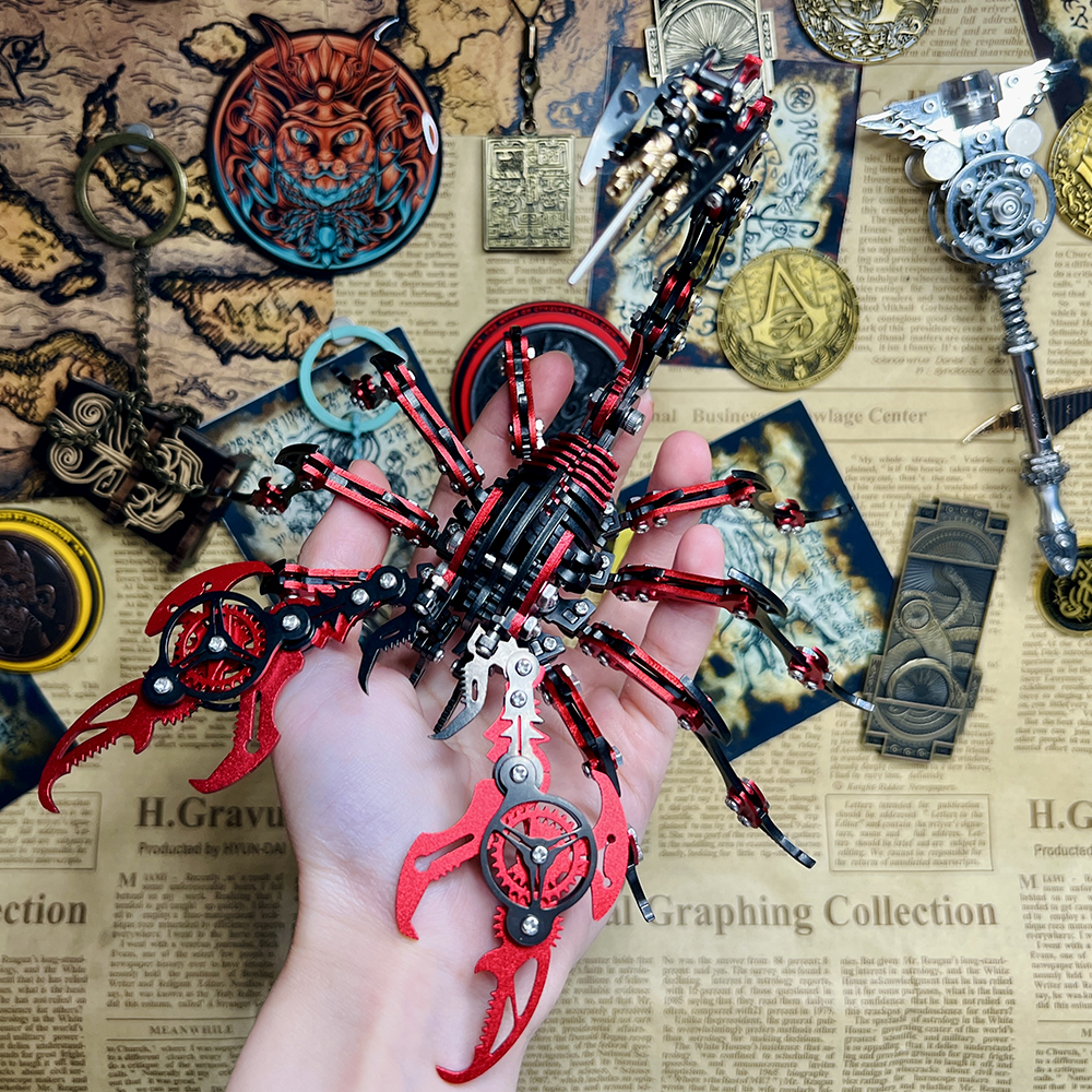 3D Mechanical Scorpion Metal Puzzle Red Black Model Kit