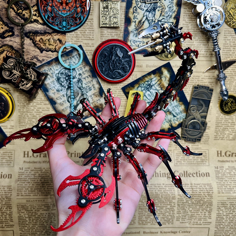 3D Mechanical Scorpion Metal Puzzle Red Black Model Kit