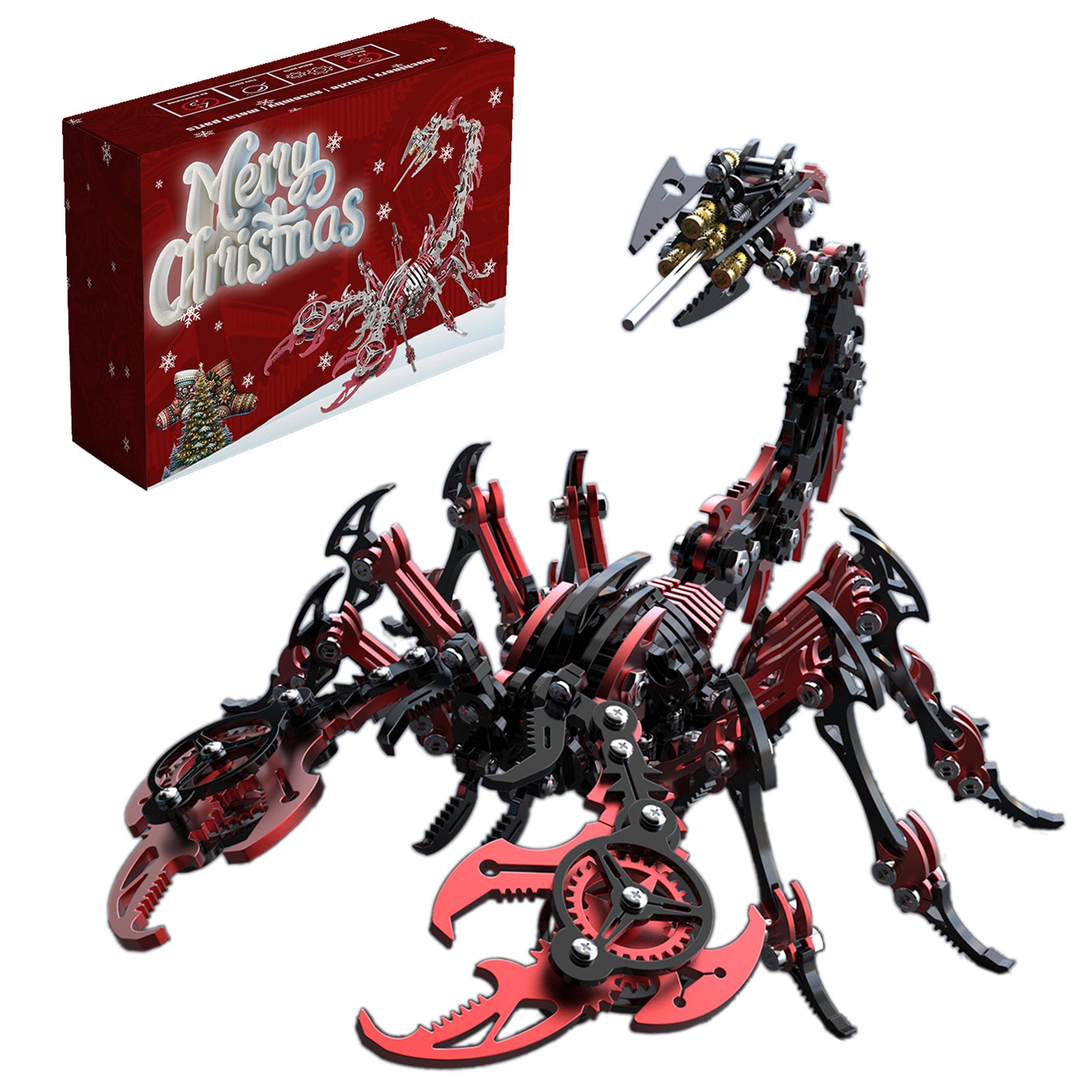 ミッチ品 ドラム缶remake3BOX！シルバー＆ブラック 3D Mechanical Scorpion Metal Puzzle Red Black Model Kit – metalkitor